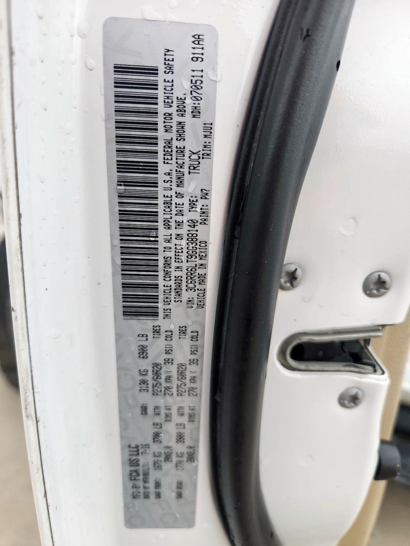 71006245 :رقم المزاد ، 3C6RR6LT9GG388140 vin ، 2016 Ram 1500 Slt مزاد بيع