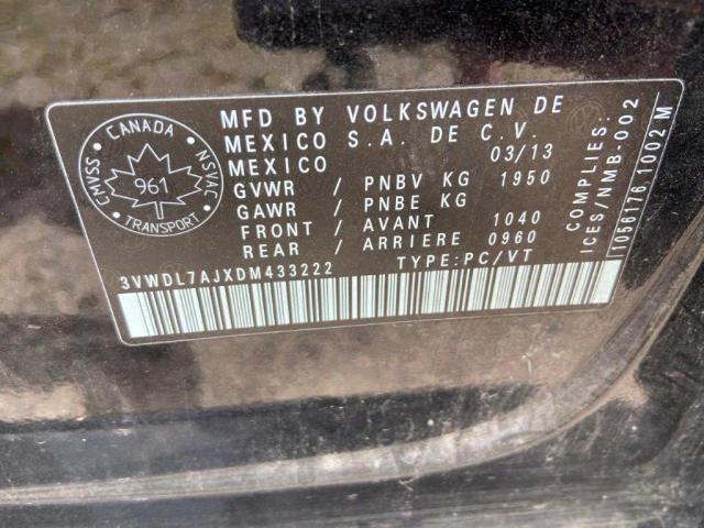 66660195 :رقم المزاد ، 3VWDL7AJXDM433222 vin ، 2013 Volkswagen Jetta مزاد بيع