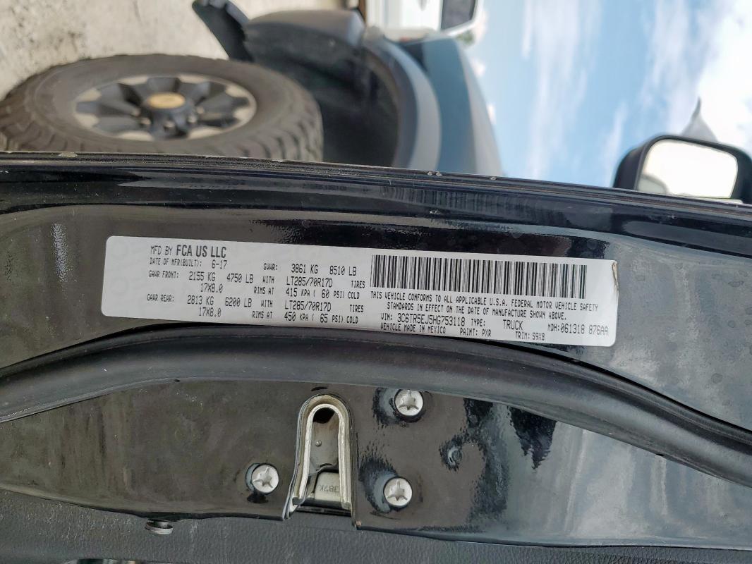2017 Ram 2500 Power მანქანა იყიდება აუქციონზე, vin: 3C6TR5EJ5HG753118, აუქციონის ნომერი: 69494145