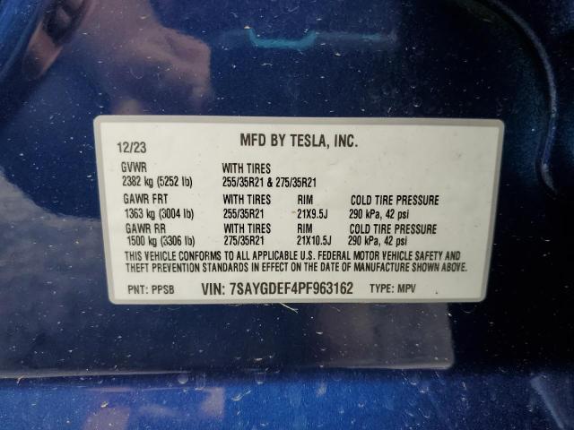 69629325 :رقم المزاد ، 7SAYGDEF4PF963162 vin ، 2023 Tesla Model Y مزاد بيع