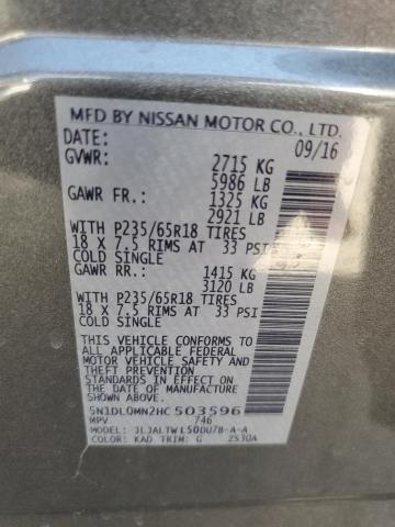 68570405 :رقم المزاد ، 5N1DL0MN2HC503596 vin ، 2017 Infiniti Qx60 مزاد بيع