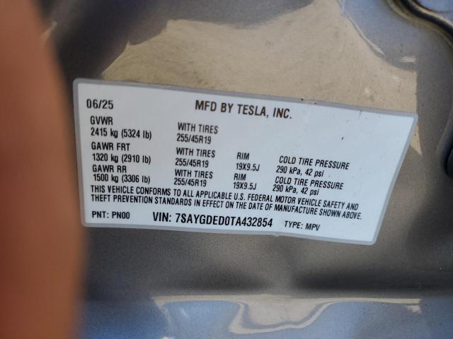 Продажа на аукционе авто 2026 Tesla Model Y, vin: 7SAYGDED0TA432854, номер лота: 70314285