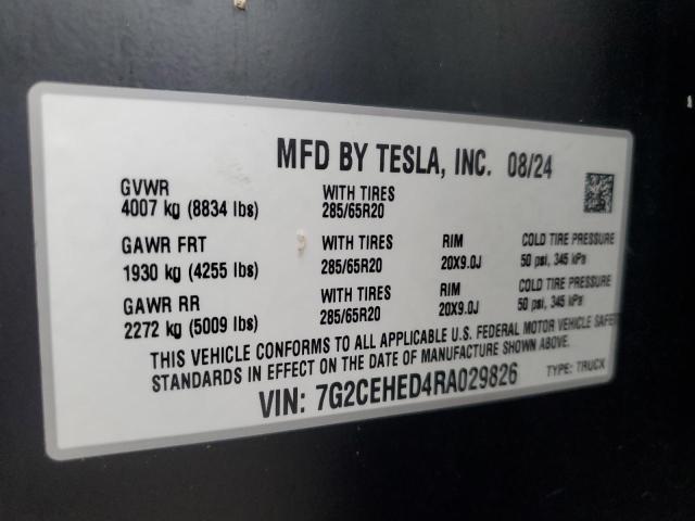 70902485 :رقم المزاد ، 7G2CEHED4RA029826 vin ، 2024 Tesla Cybertruck مزاد بيع