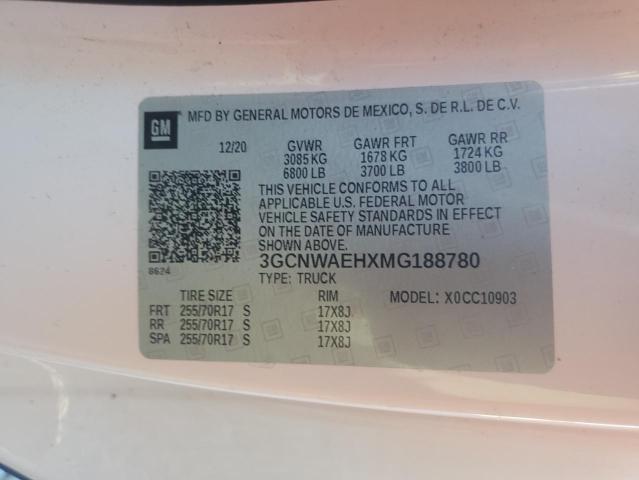 Продажа на аукционе авто 2021 Chevrolet Silverado, vin: 3GCNWAEHXMG188780, номер лота: 68947935