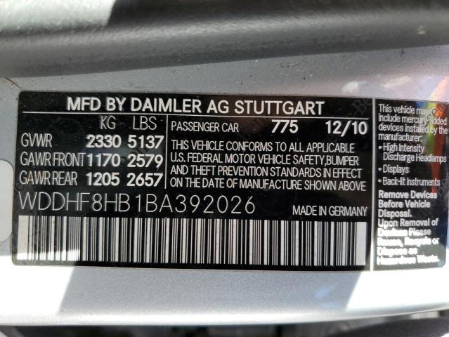 68464145 :رقم المزاد ، WDDHF8HB1BA392026 vin ، 2011 Mercedes-benz E 350 4mat مزاد بيع
