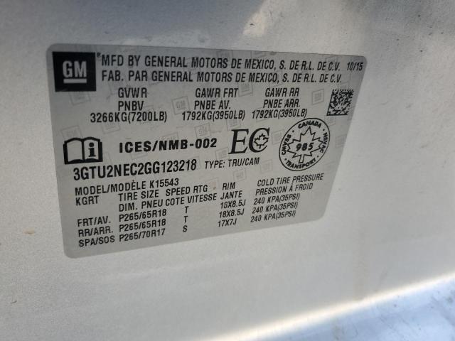 Aukcja sprzedaży 2016 Gmc Sierra, vin: 3GTU2NEC2GG123218, numer aukcji: 68919135