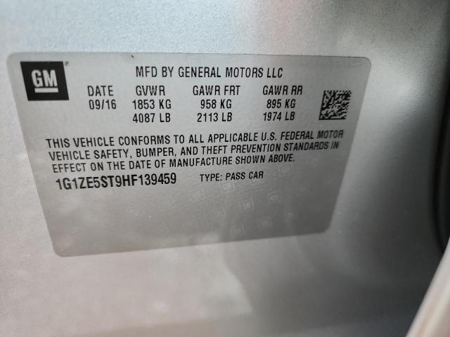 2017 Chevrolet Malibu მანქანა იყიდება აუქციონზე, vin: 1G1ZE5ST9HF139459, აუქციონის ნომერი: 70621765