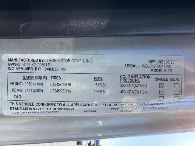 Продаж на аукціоні авто 2022 Mercedes-benz Sprinter 2500, vin: W1X4EBHY0NP484324, номер лоту: 70476525