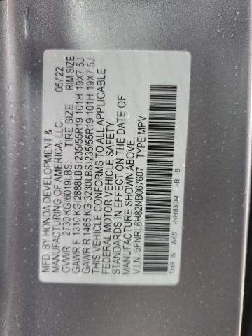 Aukcja sprzedaży 2022 Honda Odyssey, vin: 5FNRL6H82NB067607, numer aukcji: 69641575