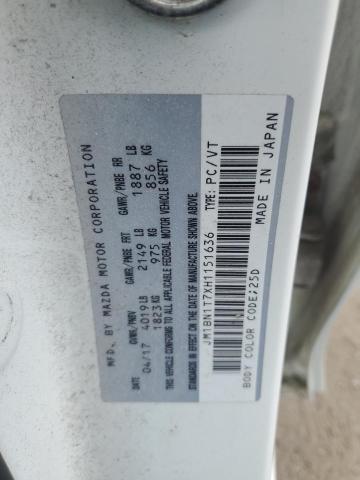 69222825 :رقم المزاد ، JM1BN1T7XH1151636 vin ، 2017 Mazda 3 Se مزاد بيع