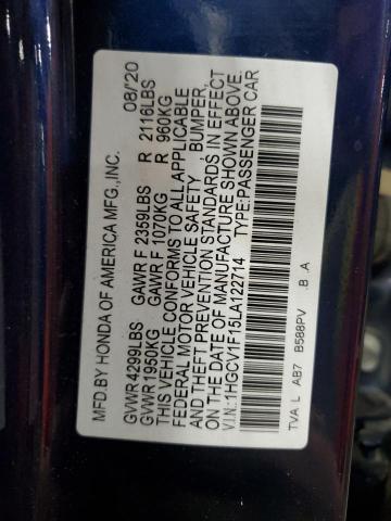 Aukcja sprzedaży 2020 Honda Accord Lx, vin: 1HGCV1F15LA122714, numer aukcji: 70455245
