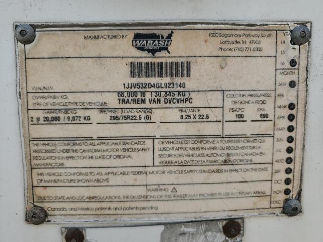 67931605 :رقم المزاد ، 1JJV532D4GL923140 vin ، 2016 Wabash Unknown مزاد بيع