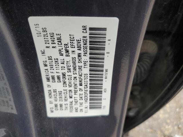 Auction sale of the 2016 Honda Accord, vin: 1HGCR3F87GA007535, lot number: 68023485