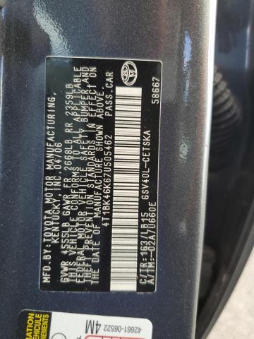 2007 Toyota Camry Le მანქანა იყიდება აუქციონზე, vin: 4T1BK46K67U505462, აუქციონის ნომერი: 69739655
