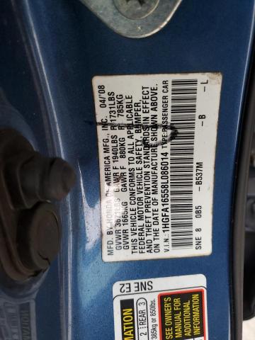 Aukcja sprzedaży 2008 Honda Civic Lx, vin: 1HGFA16558L086014, numer aukcji: 70088395