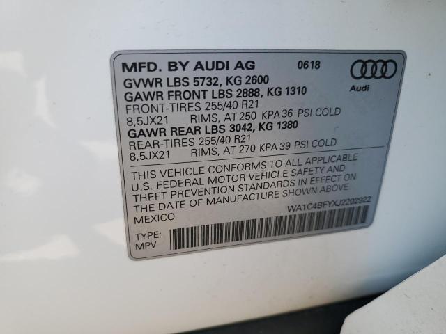 Продажа на аукционе авто 2018 Audi Sq5, vin: WA1C4BFYXJ2202922, номер лота: 67275895