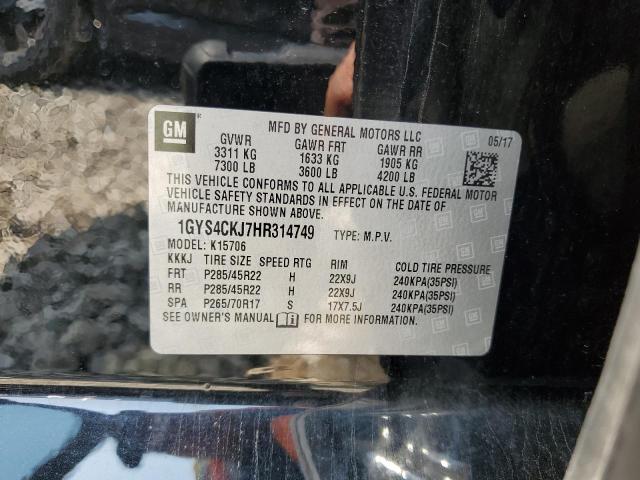 66105565 :رقم المزاد ، 1GYS4CKJ7HR314749 vin ، 2017 Cadillac Escalade مزاد بيع