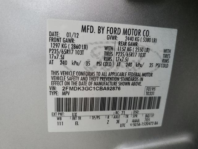 Aukcja sprzedaży 2012 Ford Edge Se, vin: 2FMDK3GC1CBA92876, numer aukcji: 70221135