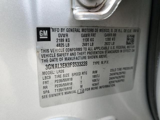 Продаж на аукціоні авто 2015 Chevrolet Captiva, vin: 3GNAL3EK8FS533228, номер лоту: 67593575