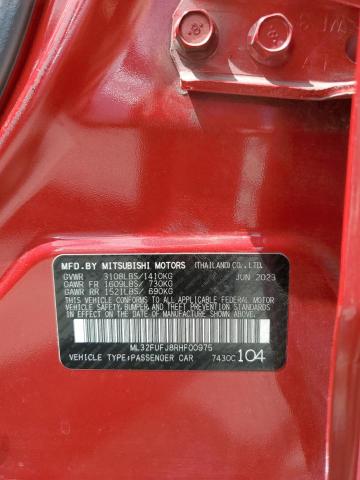 2024 Mitsubishi Mirage მანქანა იყიდება აუქციონზე, vin: ML32FUFJ8RHF00975, აუქციონის ნომერი: 70312765