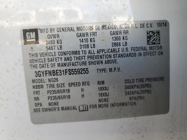 Aukcja sprzedaży 2015 Cadillac Srx, vin: 3GYFNBE31FS559255, numer aukcji: 69422015