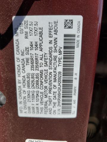 69887945 :رقم المزاد ، 2HKRW6H3XJH209239 vin ، 2018 Honda Cr-v Lx مزاد بيع