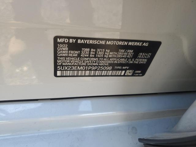 2023 Bmw X7 მანქანა იყიდება აუქციონზე, vin: 5UX23EM01P9P25098, აუქციონის ნომერი: 70907895