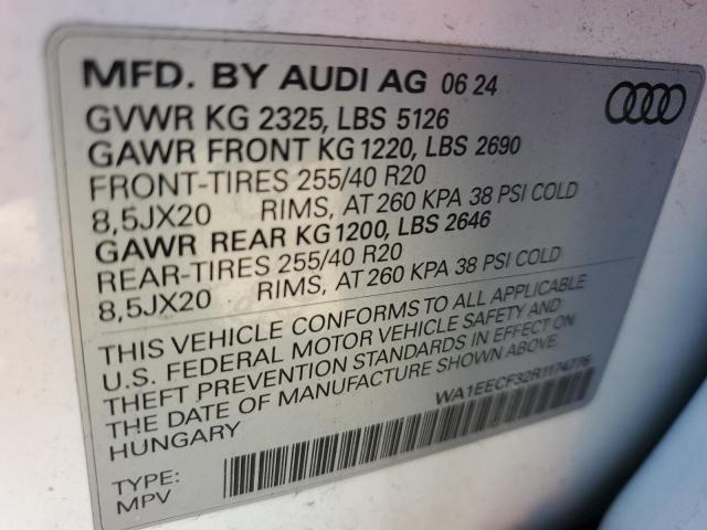 2024 Audi Q3 მანქანა იყიდება აუქციონზე, vin: WA1EECF32R1174776, აუქციონის ნომერი: 70121935