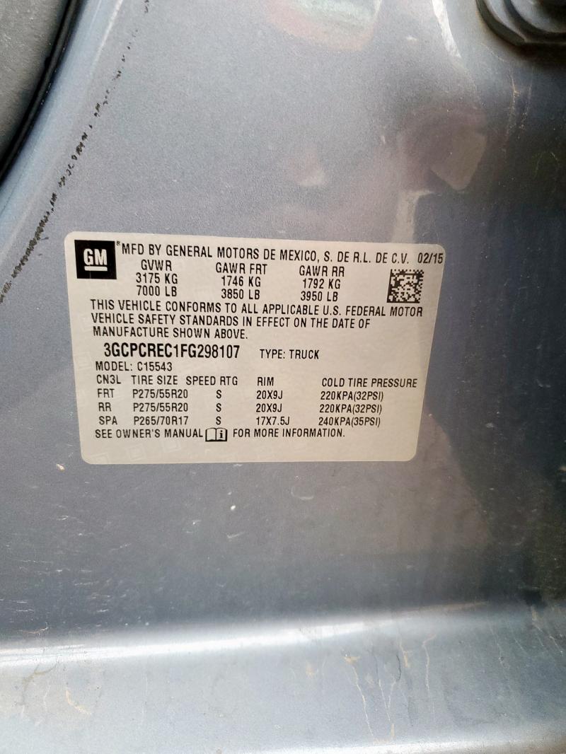 Продаж на аукціоні авто 2015 Chevrolet Silverado, vin: 3GCPCREC1FG298107, номер лоту: 69445245
