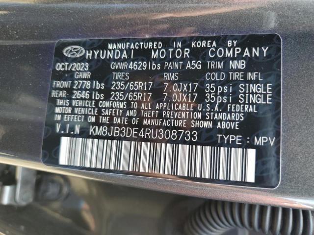 Aukcja sprzedaży 2024 Hyundai Tucson Sel, vin: KM8JB3DE4RU308733, numer aukcji: 68418055