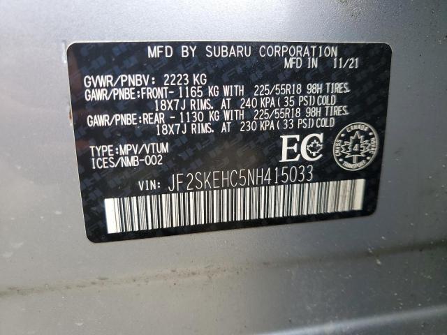 Продаж на аукціоні авто 2022 Subaru Forester, vin: JF2SKEHC5NH415033, номер лоту: 67179675