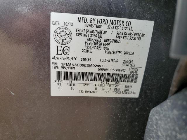 Aukcja sprzedaży 2014 Ford Explorer, vin: 1FM5K8D86EGA92997, numer aukcji: 69094545