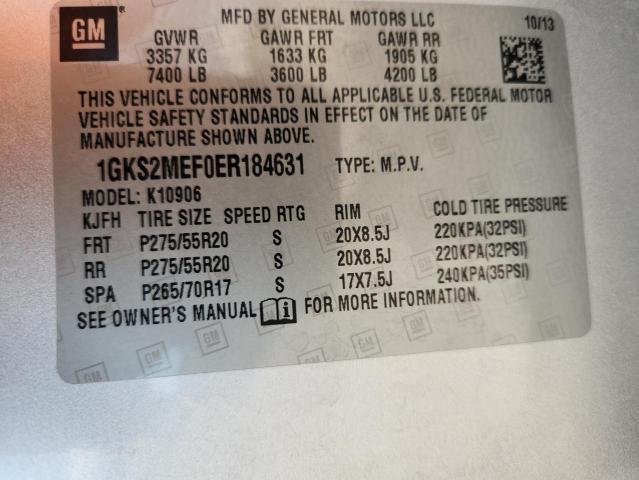 70229705 :رقم المزاد ، 1GKS2MEF0ER184631 vin ، 2014 Gmc Yukon Xl D مزاد بيع