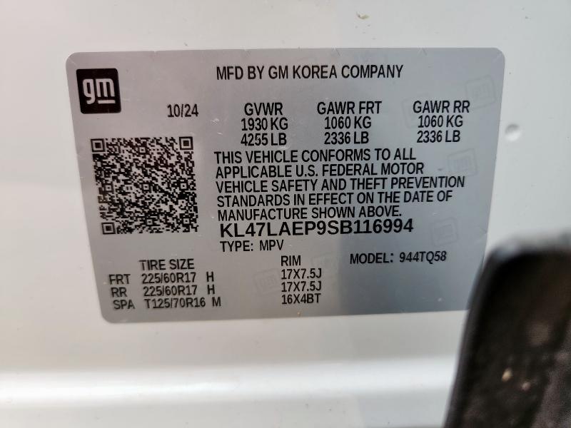 2025 Buick Envista Pr მანქანა იყიდება აუქციონზე, vin: KL47LAEP9SB116994, აუქციონის ნომერი: 71068975