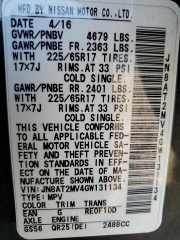 2016 Nissan Rogue S მანქანა იყიდება აუქციონზე, vin: JN8AT2MV4GW131134, აუქციონის ნომერი: 67079615