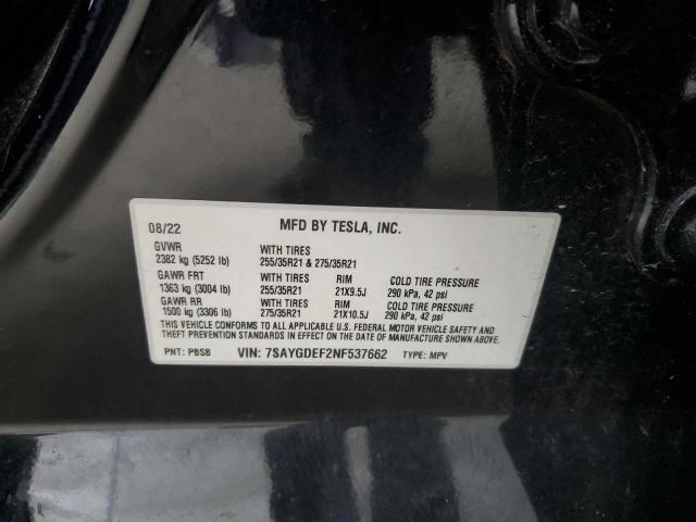 Продажа на аукционе авто 2022 Tesla Model Y, vin: 7SAYGDEF2NF537662, номер лота: 67284735