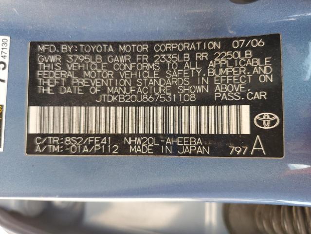 Aukcja sprzedaży 2006 Toyota Prius, vin: JTDKB20U867531108, numer aukcji: 70222585