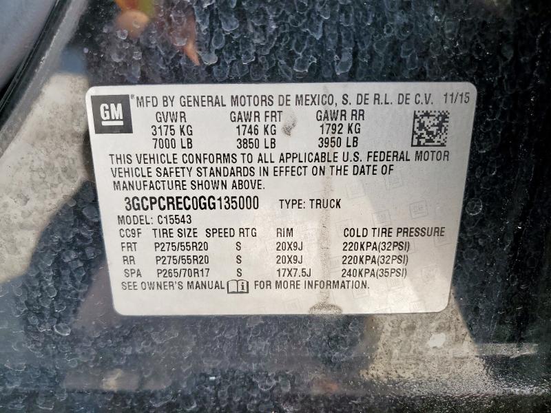 Aukcja sprzedaży 2016 Chevrolet Silverado, vin: 3GCPCREC0GG135000, numer aukcji: 69302755