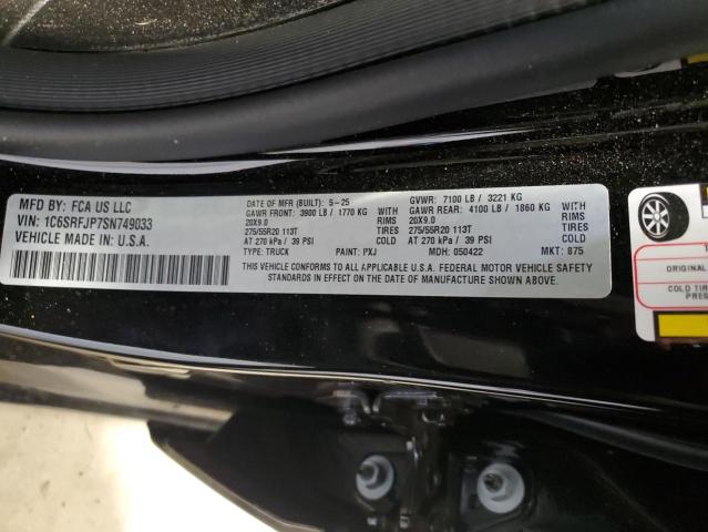 Продажа на аукционе авто 2025 Ram 1500, vin: 1C6SRFJP7SN749033, номер лота: 67823345
