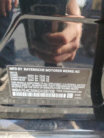 2019 Bmw 740 Xi მანქანა იყიდება აუქციონზე, vin: WBA7E4C50KGV28708, აუქციონის ნომერი: 68083195