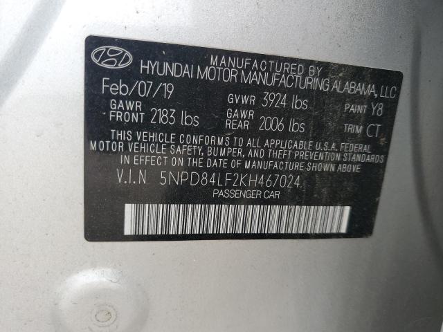 Aukcja sprzedaży 2019 Hyundai Elantra Sel, vin: 5NPD84LF2KH467024, numer aukcji: 67611675
