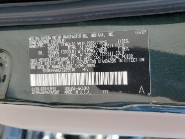 66096675 :رقم المزاد ، 5TDBT44AX7S289518 vin ، 2007 Toyota Sequoia Sr مزاد بيع