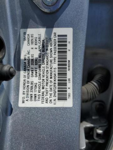 67988635 :رقم المزاد ، 2HGFC2F81KH541715 vin ، 2019 Honda Civic Sport مزاد بيع