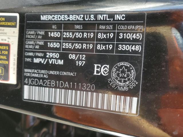 Продажа на аукционе авто 2013 Mercedes-benz Ml 350 Blu, vin: 4JGDA2EB1DA111320, номер лота: 69691725