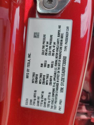 Продажа на аукционе авто 2024 Tesla Model 3, vin: 5YJ3E1EA0RF730060, номер лота: 69874035