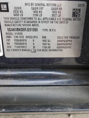69267545 :رقم المزاد ، 5GAKVBKD6FJ291999 vin ، 2015 Buick Enclave مزاد بيع