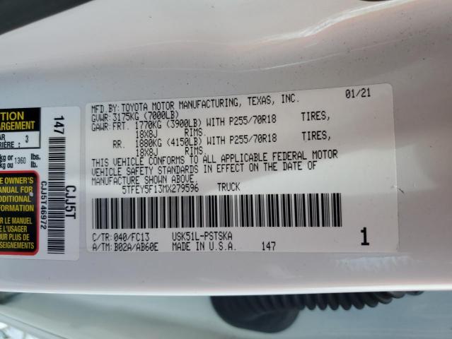 2021 Toyota Tundra მანქანა იყიდება აუქციონზე, vin: 5TFEY5F13MX279596, აუქციონის ნომერი: 66822155