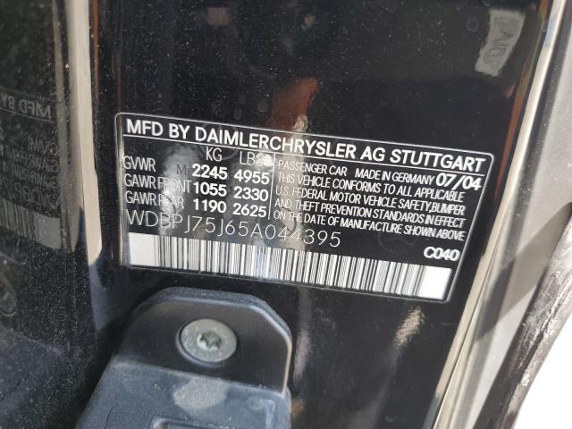 69113555 :رقم المزاد ، WDBPJ75J65A044395 vin ، 2005 Mercedes-benz Cl 500 مزاد بيع