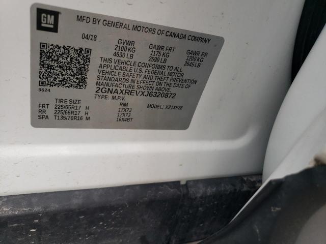 67122035 :رقم المزاد ، 2GNAXREVXJ6320872 vin ، 2018 Chevrolet Equinox مزاد بيع