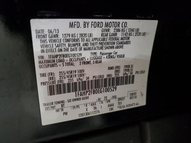 68973015 :رقم المزاد ، 1FAHP2F80EG100529 vin ، 2014 Ford Taurus Lim مزاد بيع
